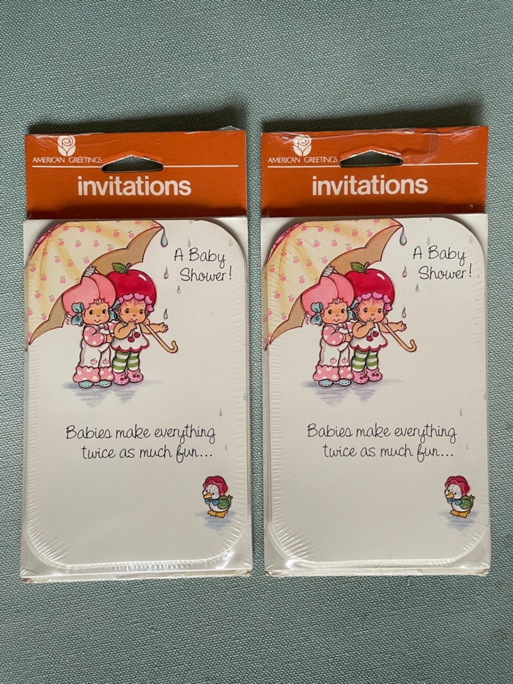 Strawberry Shortcake Baby Shower Invitations 16 Count Vintage 80s